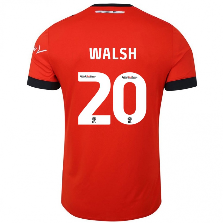 Kids Football Liam Walsh #20 Orange Black Home Jersey 2024/25 T-Shirt Uk