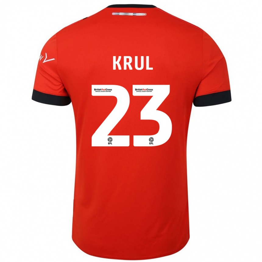 Kids Football Tim Krul #23 Orange Black Home Jersey 2024/25 T-Shirt Uk