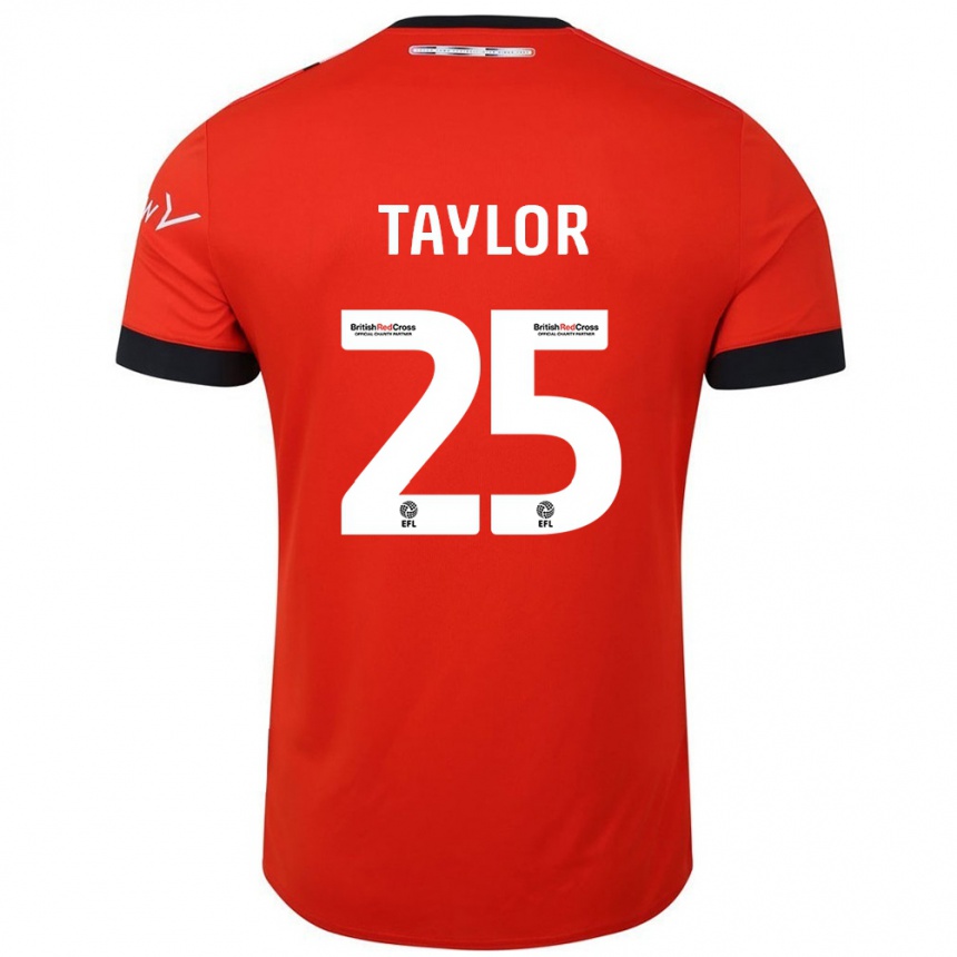 Kids Football Joe Taylor #25 Orange Black Home Jersey 2024/25 T-Shirt Uk