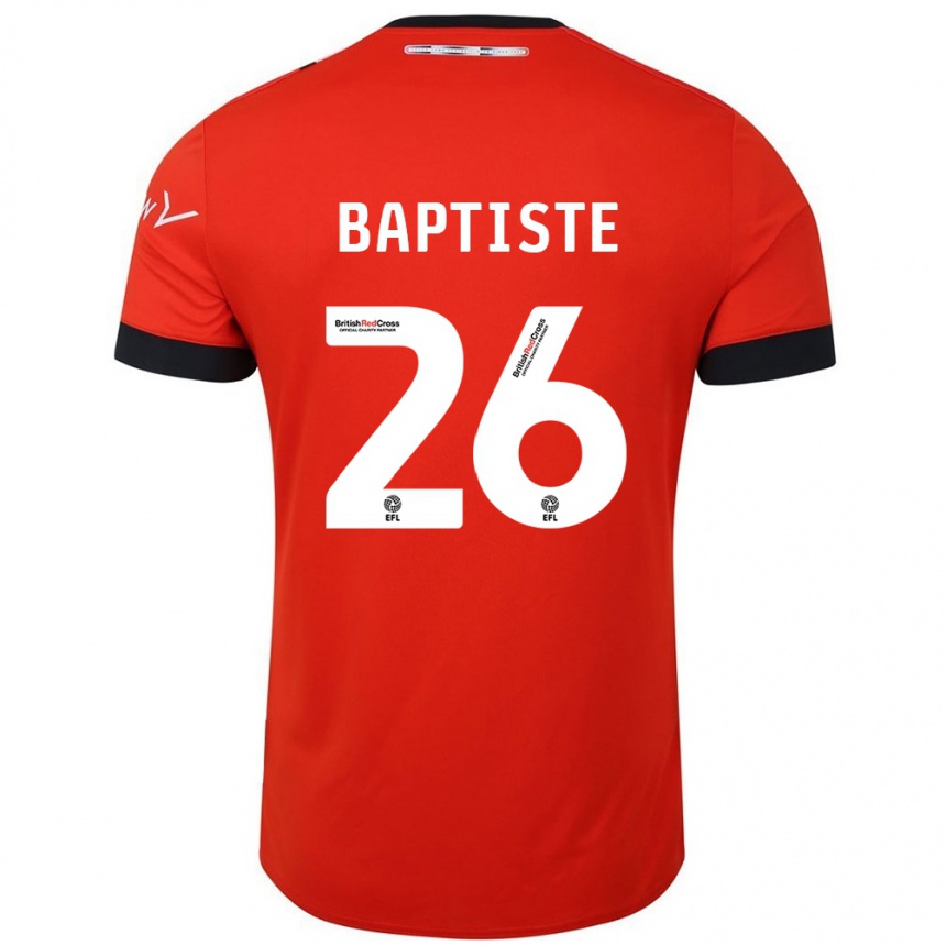 Kids Football Shandon Baptiste #26 Orange Black Home Jersey 2024/25 T-Shirt Uk