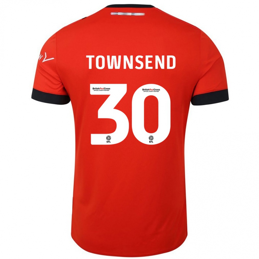 Kids Football Andros Townsend #30 Orange Black Home Jersey 2024/25 T-Shirt Uk