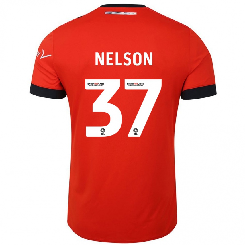 Kids Football Zack Nelson #37 Orange Black Home Jersey 2024/25 T-Shirt Uk