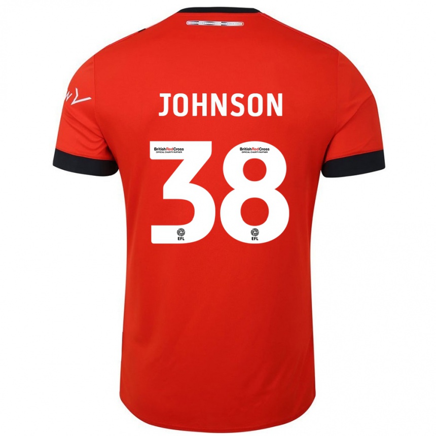 Kids Football Joe Johnson #38 Orange Black Home Jersey 2024/25 T-Shirt Uk