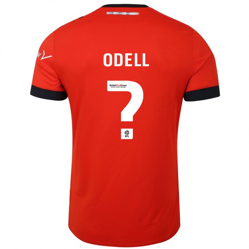 Kids Football Josh Odell #0 Orange Black Home Jersey 2024/25 T-Shirt Uk