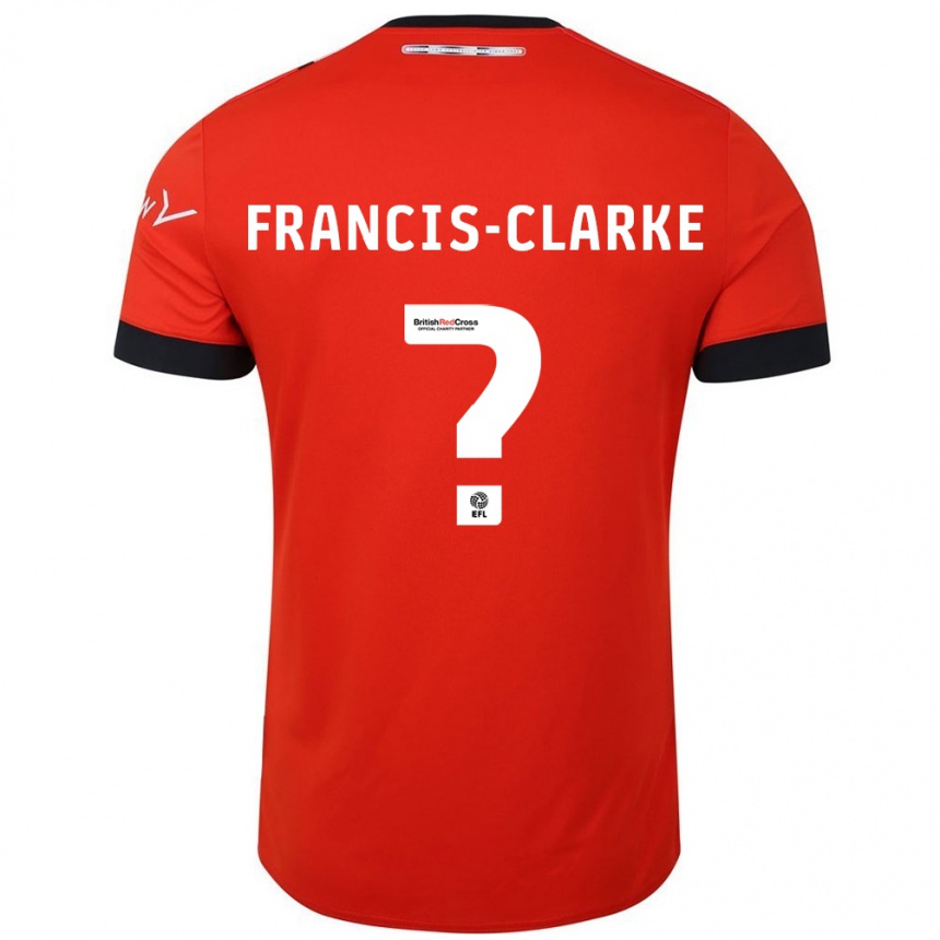 Kids Football Aidan Francis-Clarke #0 Orange Black Home Jersey 2024/25 T-Shirt Uk