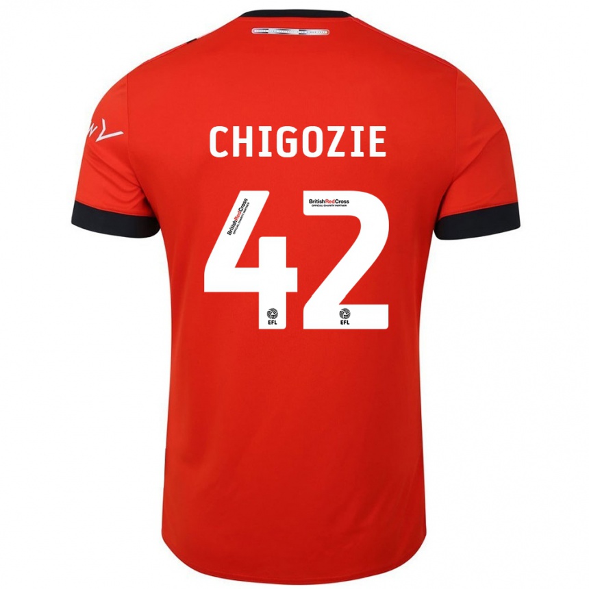 Kids Football Christian Chigozie #42 Orange Black Home Jersey 2024/25 T-Shirt Uk