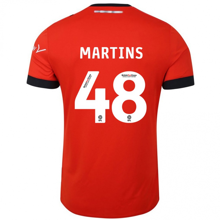 Kids Football Dominic Dos Santos Martins #48 Orange Black Home Jersey 2024/25 T-Shirt Uk