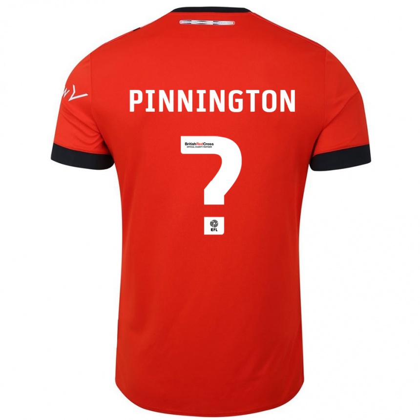 Kids Football Jacob Pinnington #0 Orange Black Home Jersey 2024/25 T-Shirt Uk