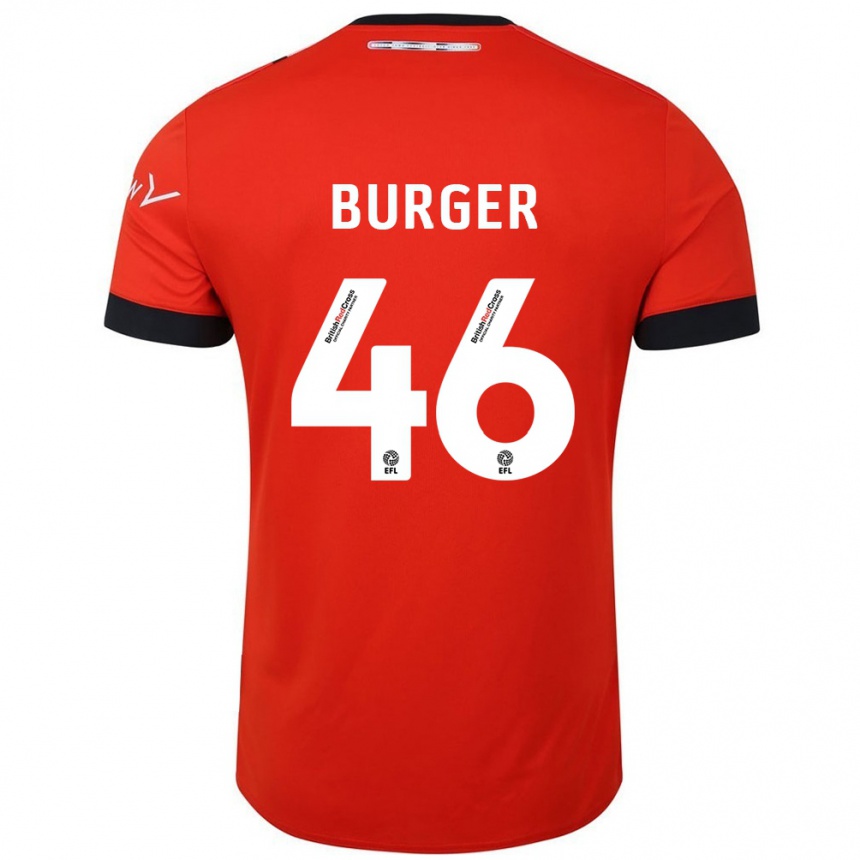 Kids Football Jake Burger #46 Orange Black Home Jersey 2024/25 T-Shirt Uk