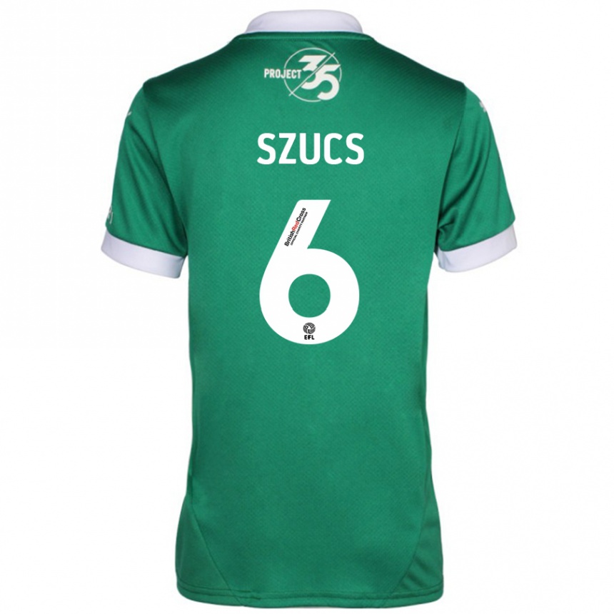 Kids Football Kornél Szűcs #6 Green White Home Jersey 2024/25 T-Shirt Uk