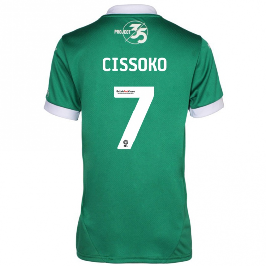 Kids Football Ibrahim Cissoko #7 Green White Home Jersey 2024/25 T-Shirt Uk