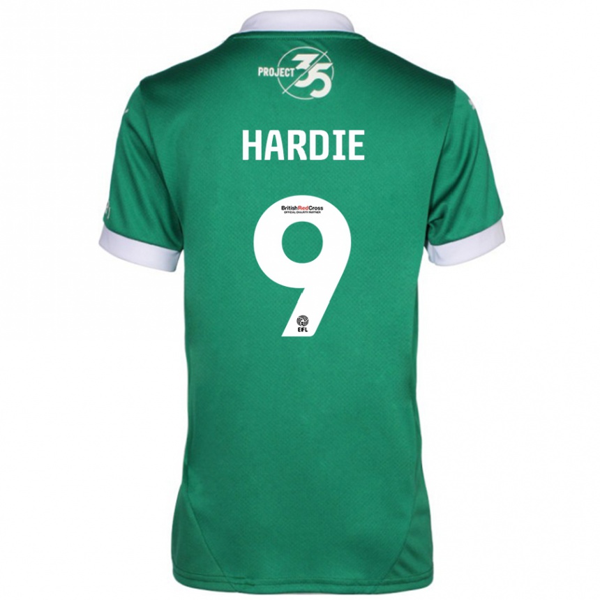 Kids Football Ryan Hardie #9 Green White Home Jersey 2024/25 T-Shirt Uk