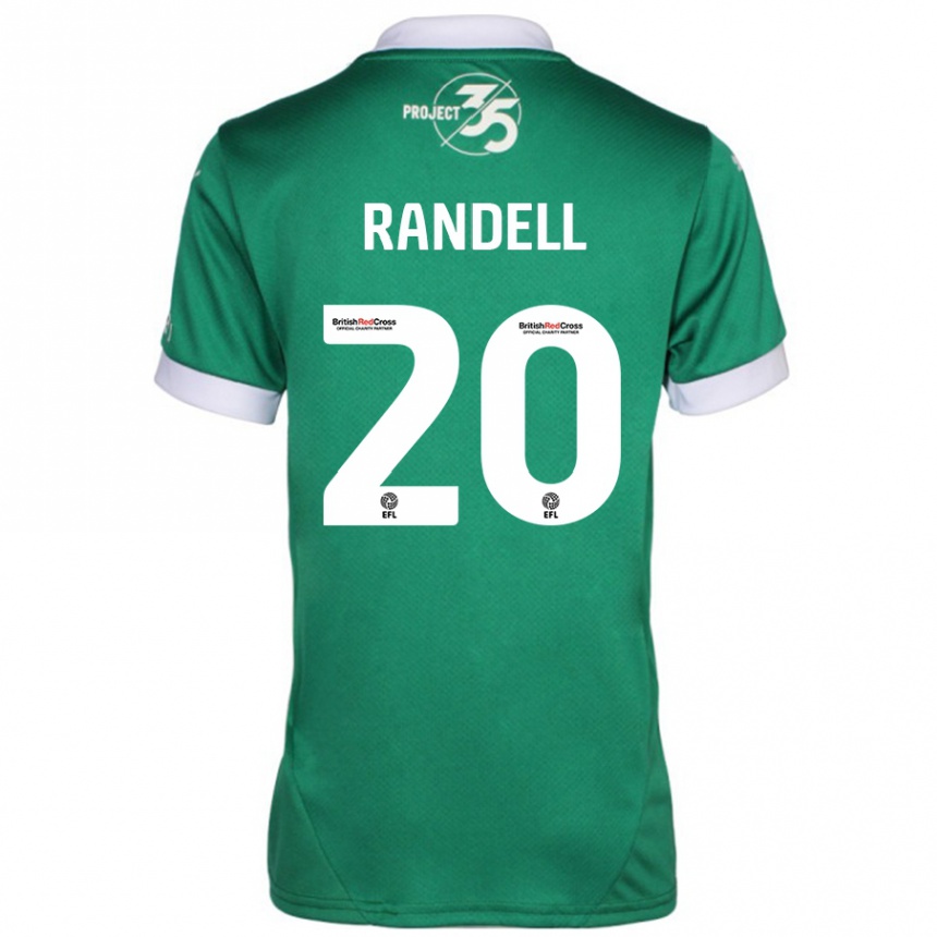 Kids Football Adam Randell #20 Green White Home Jersey 2024/25 T-Shirt Uk