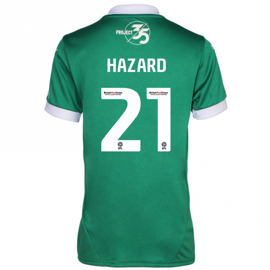 Kids Football Conor Hazard #21 Green White Home Jersey 2024/25 T-Shirt Uk