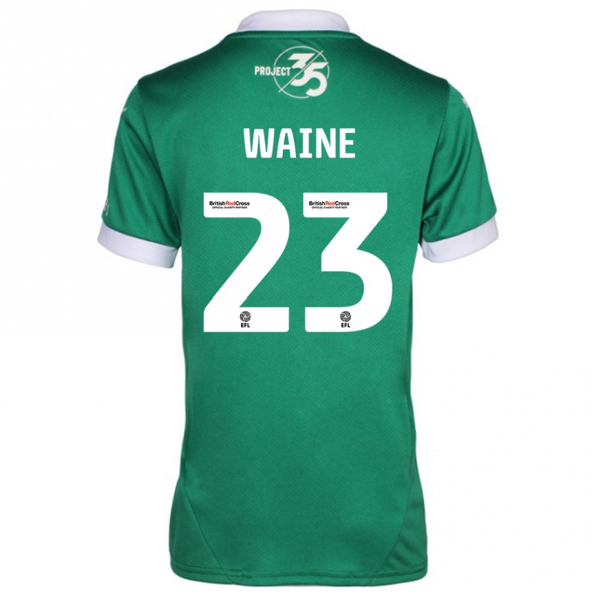 Kids Football Ben Waine #23 Green White Home Jersey 2024/25 T-Shirt Uk