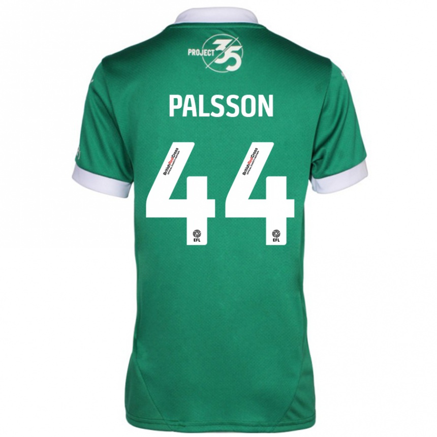 Kids Football Victor Pálsson #44 Green White Home Jersey 2024/25 T-Shirt Uk