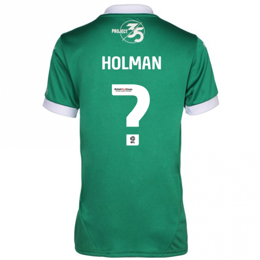 Kids Football Daniel Holman #0 Green White Home Jersey 2024/25 T-Shirt Uk