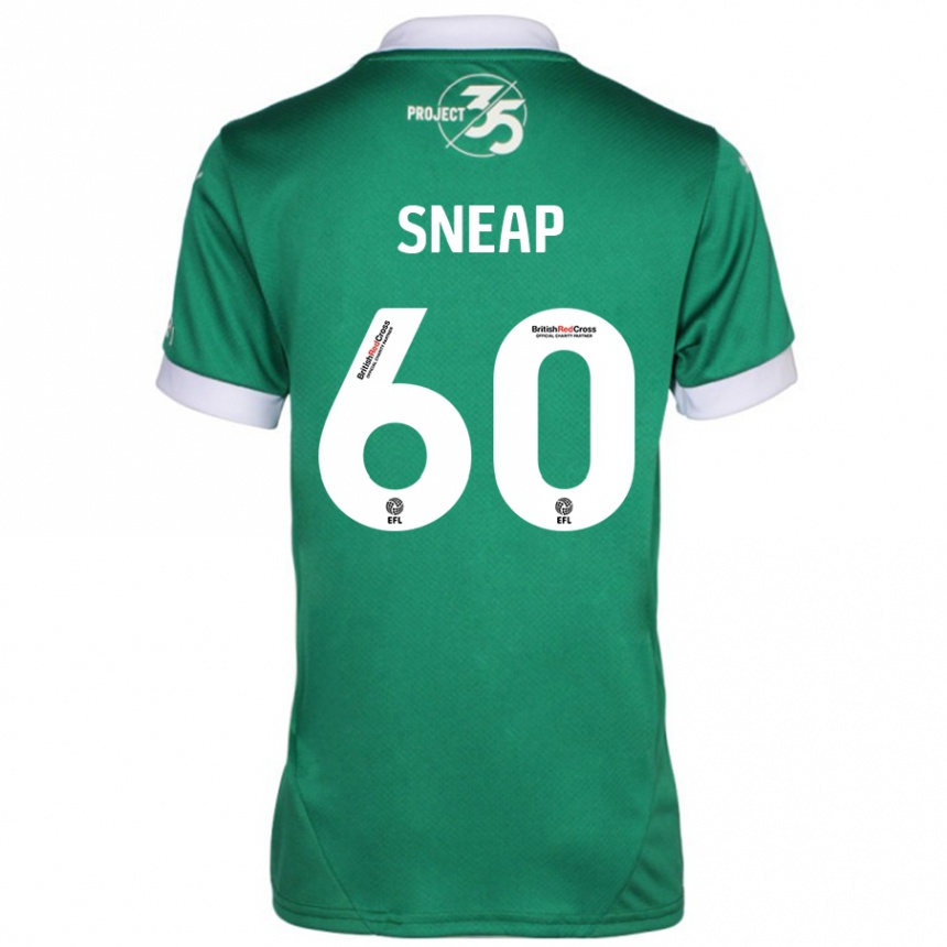 Kids Football Harley Sneap #60 Green White Home Jersey 2024/25 T-Shirt Uk