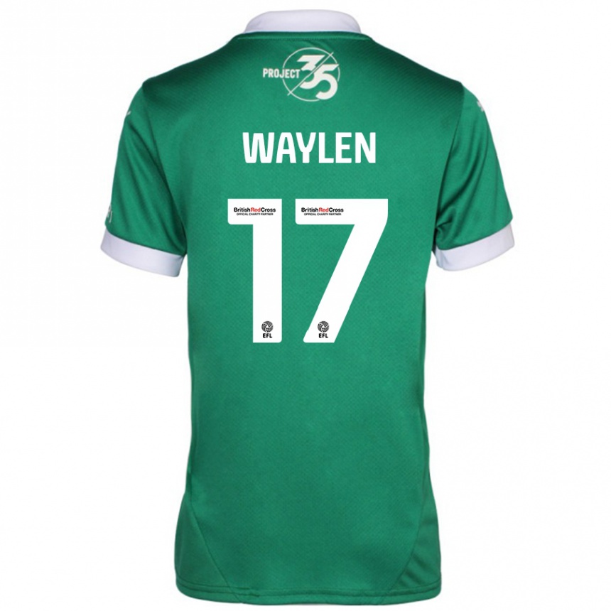 Kids Football Libby Waylen #17 Green White Home Jersey 2024/25 T-Shirt Uk