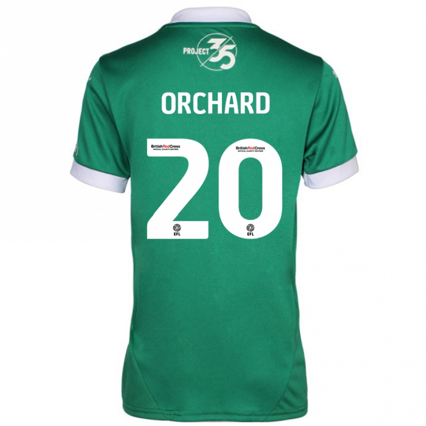 Kids Football Fern Orchard #20 Green White Home Jersey 2024/25 T-Shirt Uk