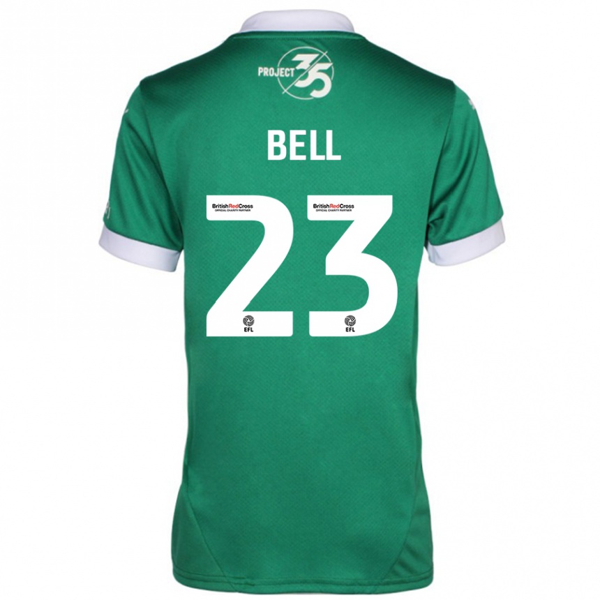 Kids Football Katelyn Bell #23 Green White Home Jersey 2024/25 T-Shirt Uk