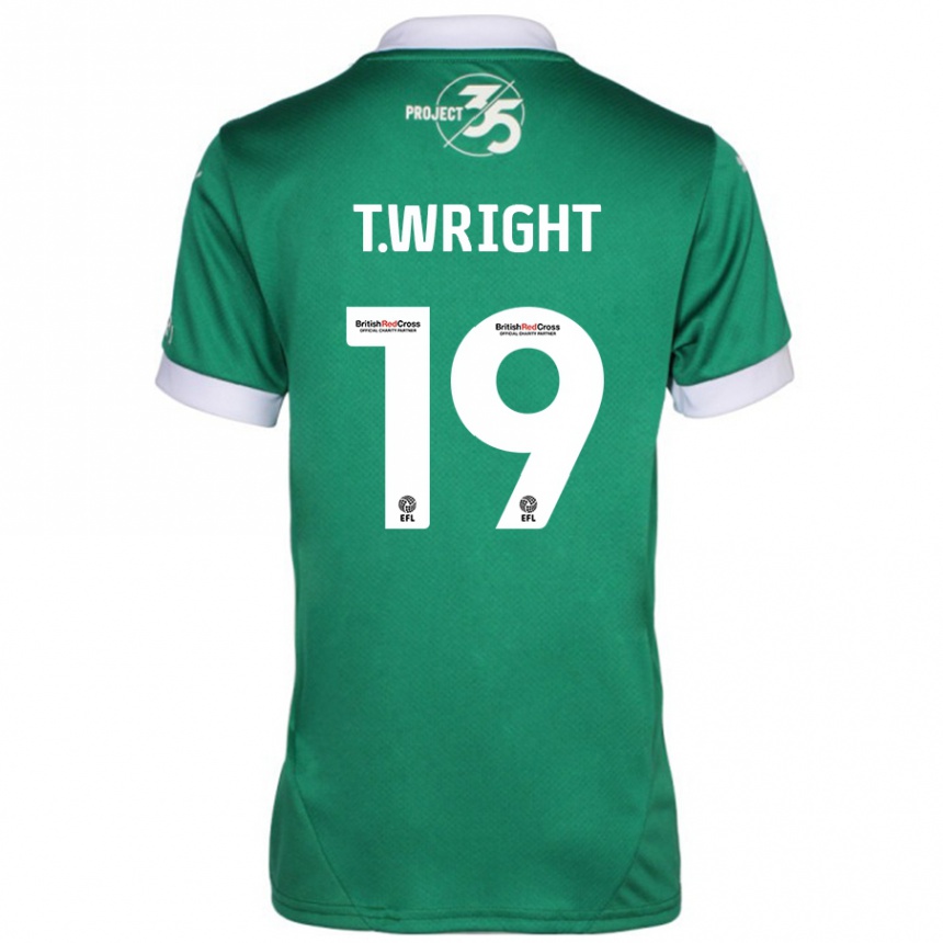 Kids Football Tyreik Wright #19 Green White Home Jersey 2024/25 T-Shirt Uk