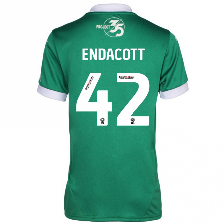 Kids Football Jack Endacott #42 Green White Home Jersey 2024/25 T-Shirt Uk