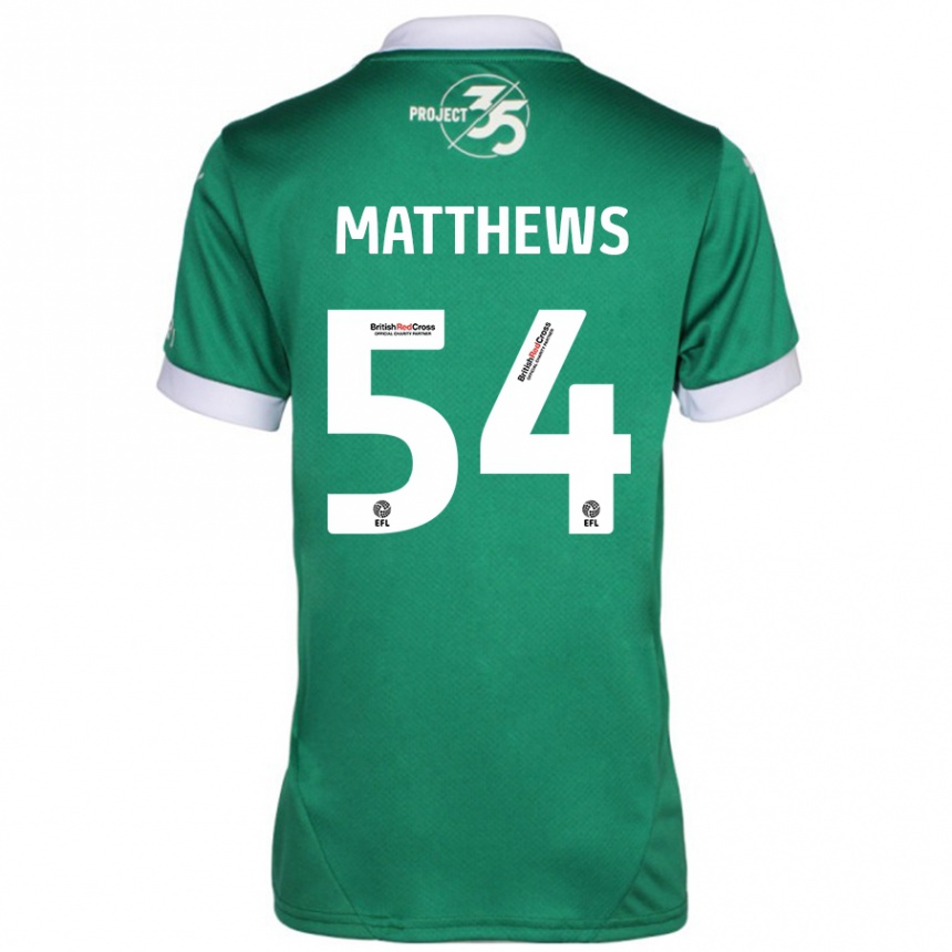 Kids Football Jack Matthews #54 Green White Home Jersey 2024/25 T-Shirt Uk