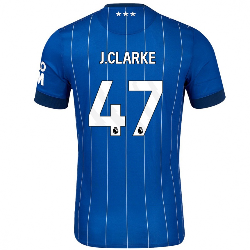 Kids Football Jack Clarke #47 Navy Blue Home Jersey 2024/25 T-Shirt Uk