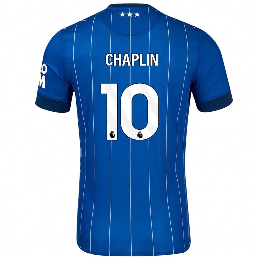 Kids Football Conor Chaplin #10 Navy Blue Home Jersey 2024/25 T-Shirt Uk