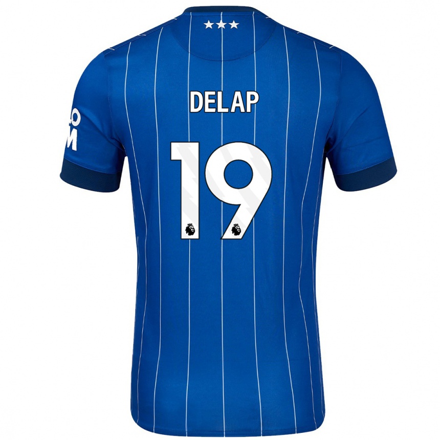 Kids Football Liam Delap #19 Navy Blue Home Jersey 2024/25 T-Shirt Uk