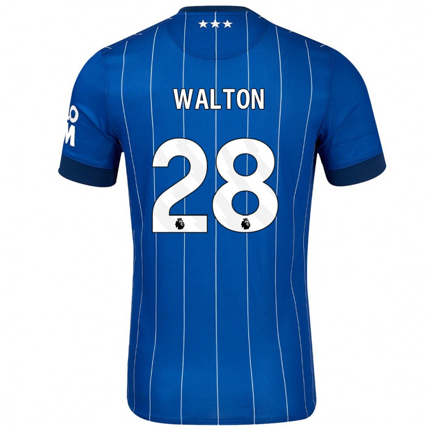 Kids Football Christian Walton #28 Navy Blue Home Jersey 2024/25 T-Shirt Uk