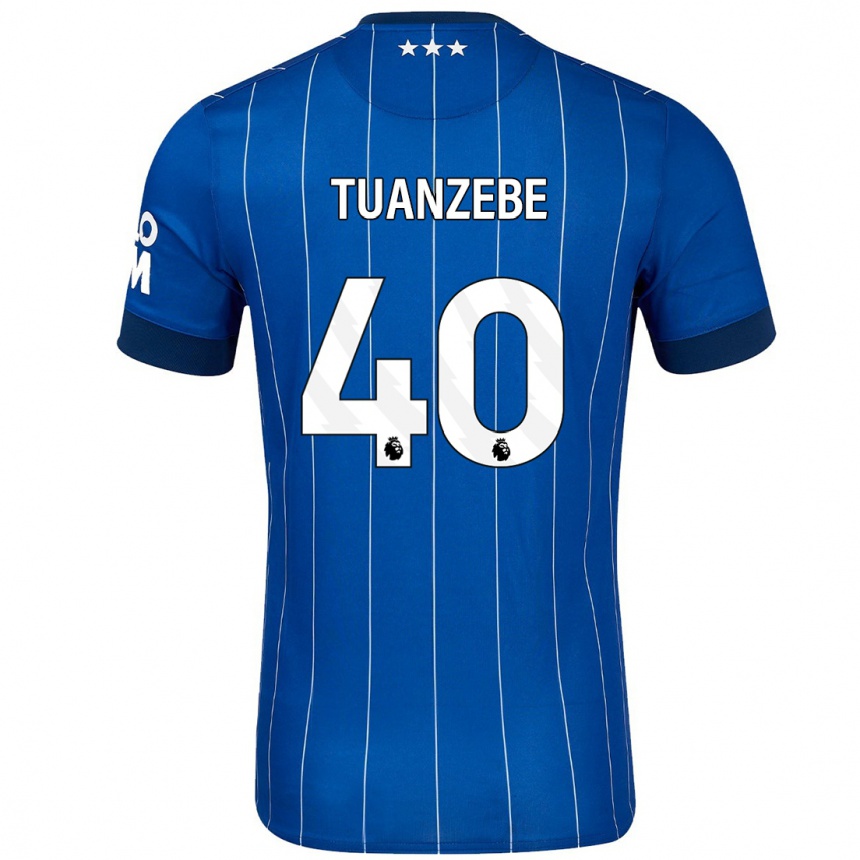 Kids Football Axel Tuanzebe #40 Navy Blue Home Jersey 2024/25 T-Shirt Uk