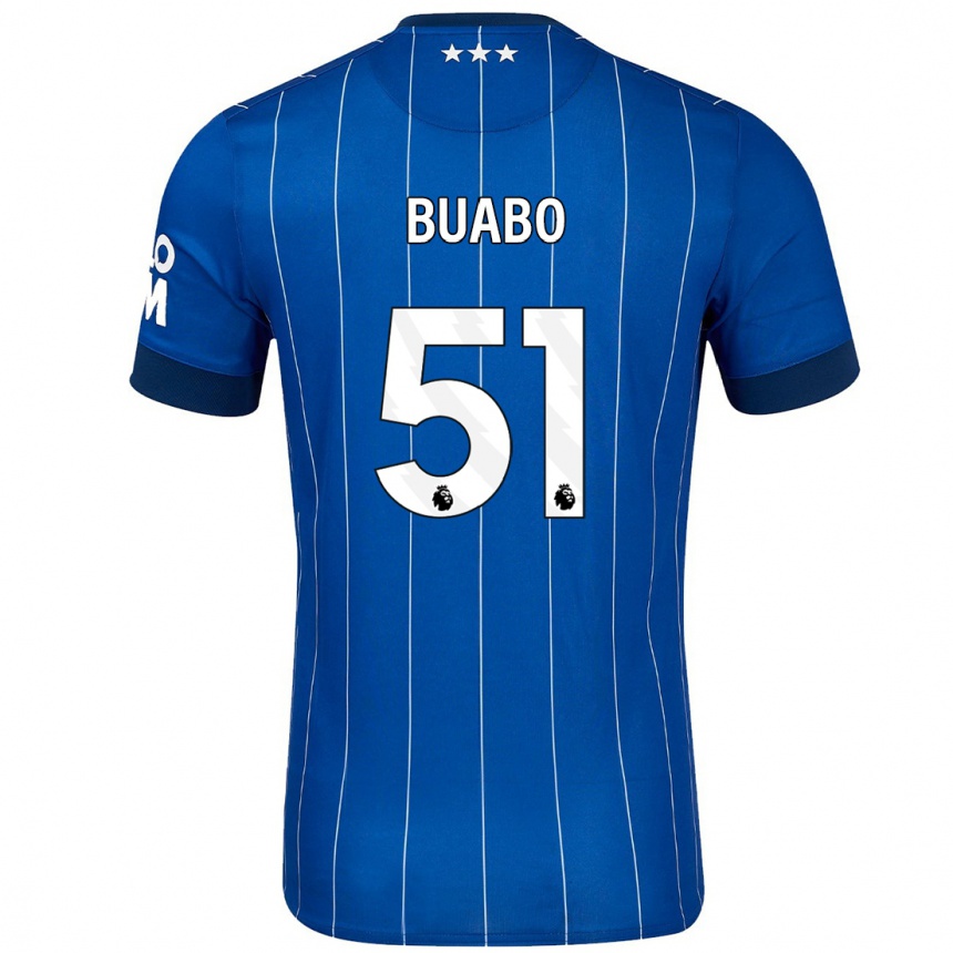 Kids Football Gerard Buabo #51 Navy Blue Home Jersey 2024/25 T-Shirt Uk