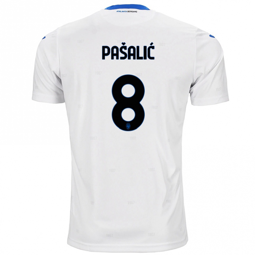 Kids Football Mario Pasalic #8 White Away Jersey 2024/25 T-Shirt Uk