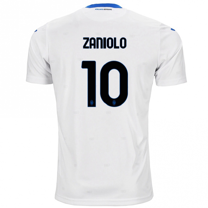 Kids Football Nicolò Zaniolo #10 White Away Jersey 2024/25 T-Shirt Uk