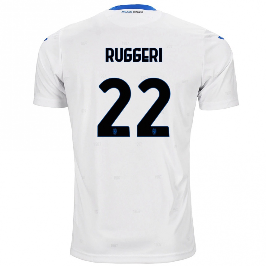 Kids Football Matteo Ruggeri #22 White Away Jersey 2024/25 T-Shirt Uk