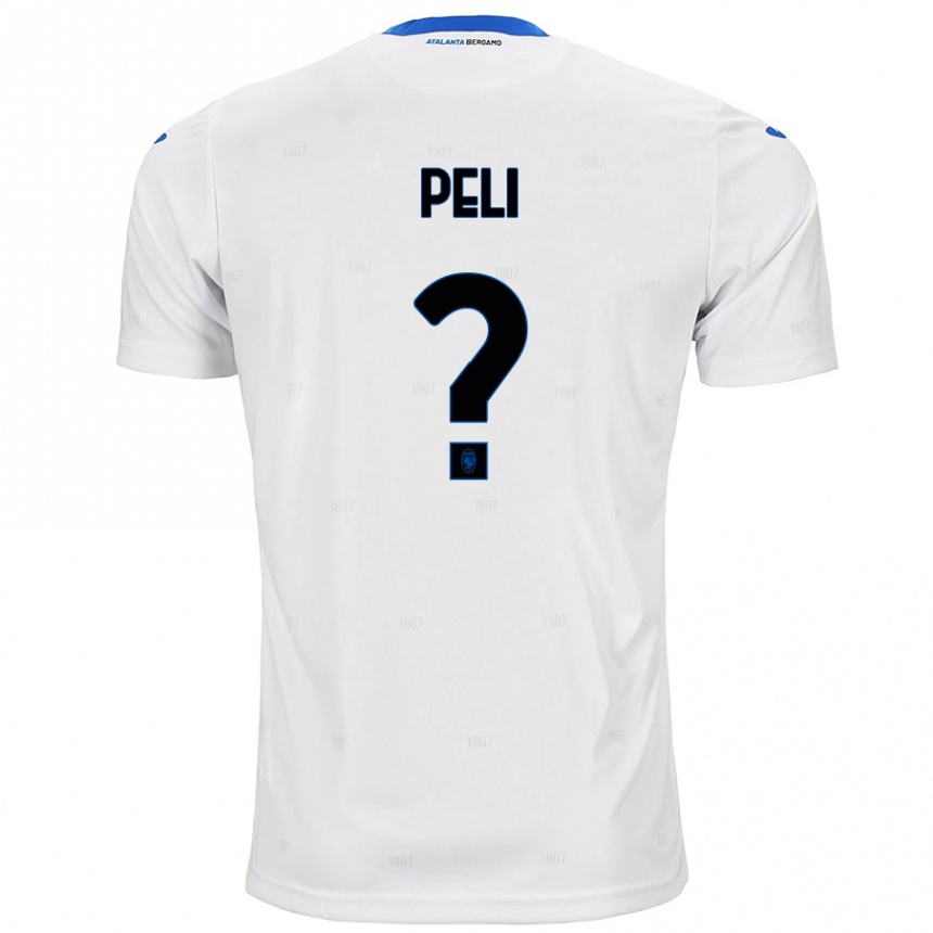 Kids Football Lorenzo Peli #0 White Away Jersey 2024/25 T-Shirt Uk