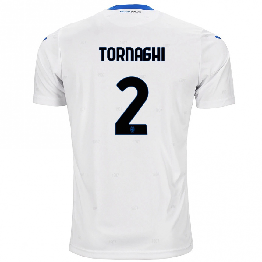 Kids Football Pietro Tornaghi #2 White Away Jersey 2024/25 T-Shirt Uk