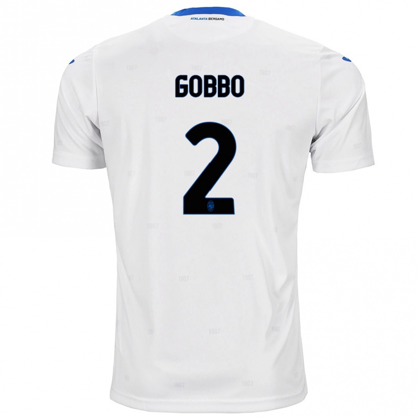 Kids Football Luca Gobbo #2 White Away Jersey 2024/25 T-Shirt Uk