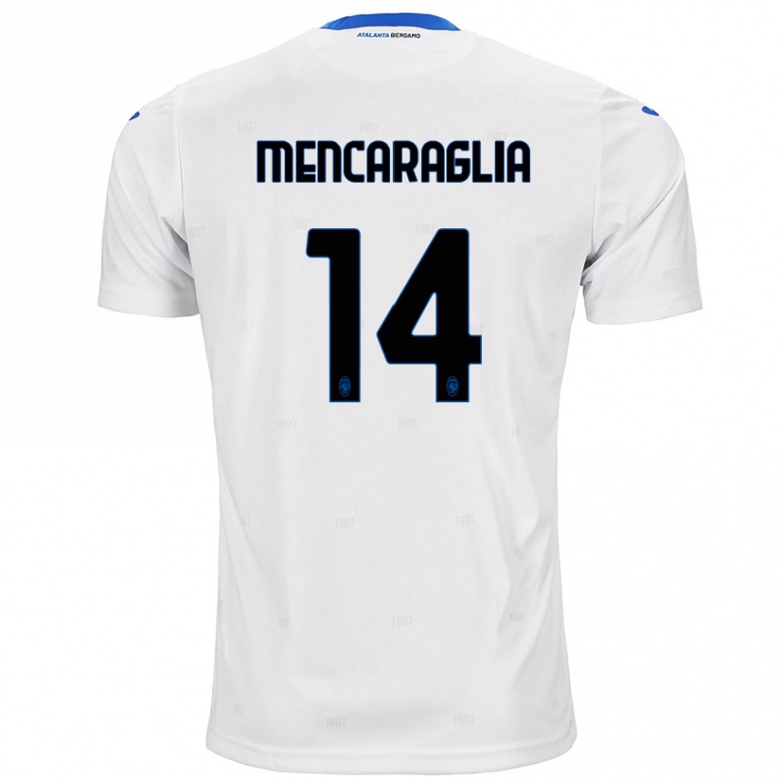 Kids Football Filippo Mencaraglia #14 White Away Jersey 2024/25 T-Shirt Uk