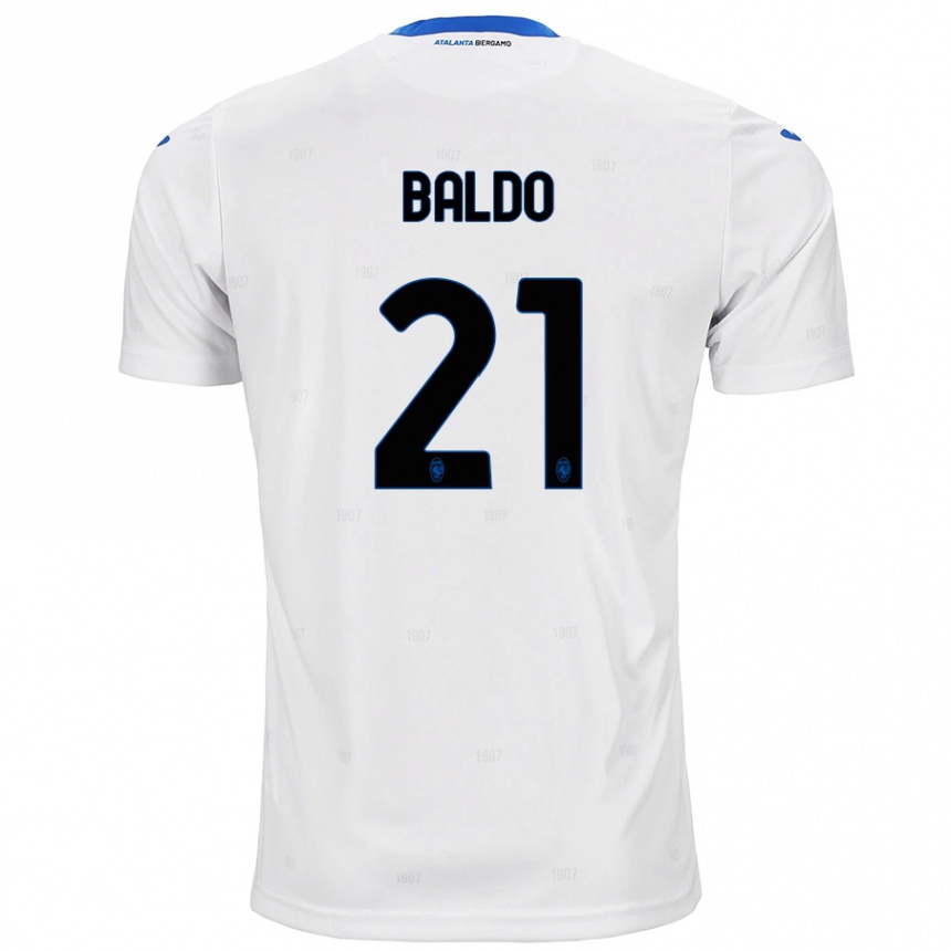 Kids Football Nicolò Baldo #21 White Away Jersey 2024/25 T-Shirt Uk