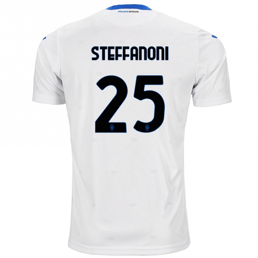 Kids Football Federico Steffanoni #25 White Away Jersey 2024/25 T-Shirt Uk