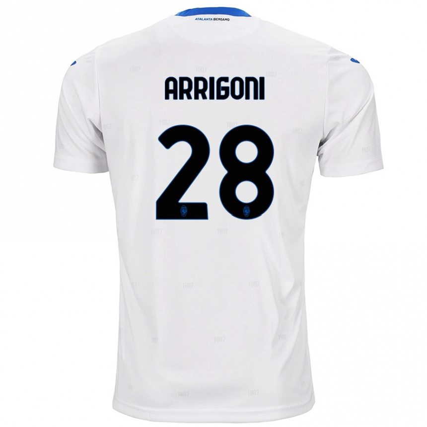 Kids Football Mattia Arrigoni #28 White Away Jersey 2024/25 T-Shirt Uk