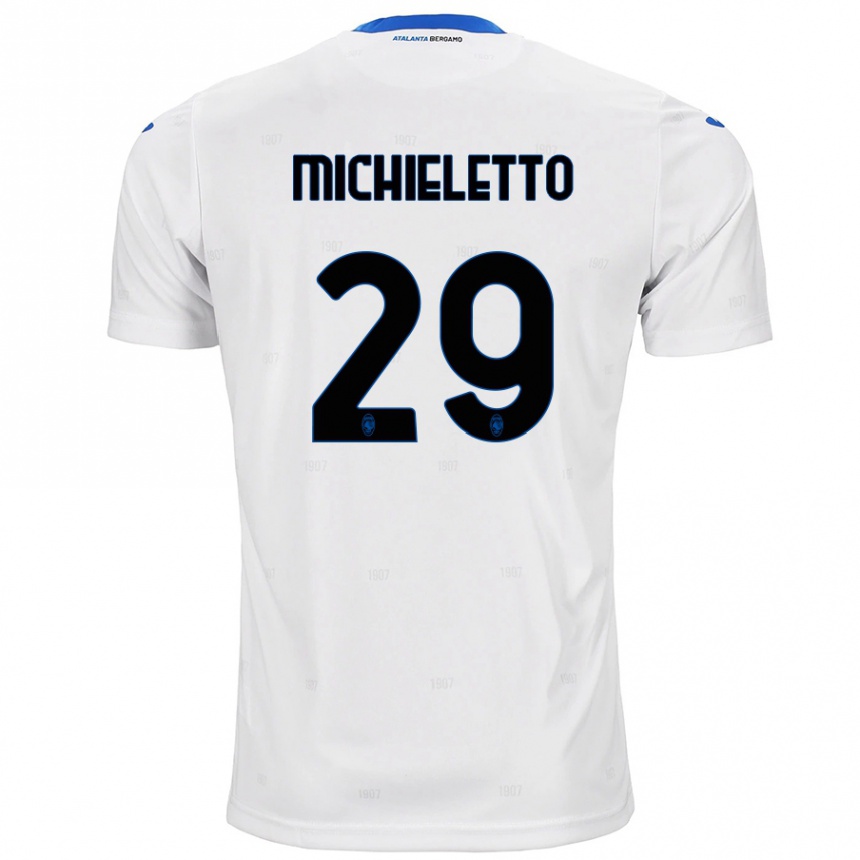 Kids Football Andrea Michieletto #29 White Away Jersey 2024/25 T-Shirt Uk