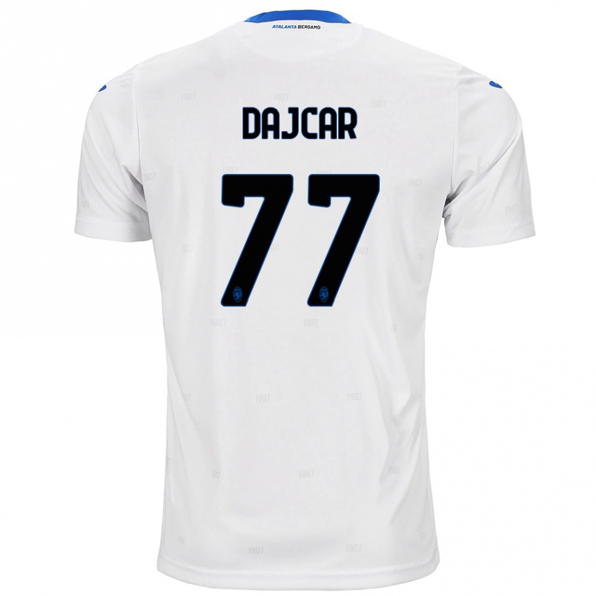 Kids Football Matevz Dajcar #77 White Away Jersey 2024/25 T-Shirt Uk