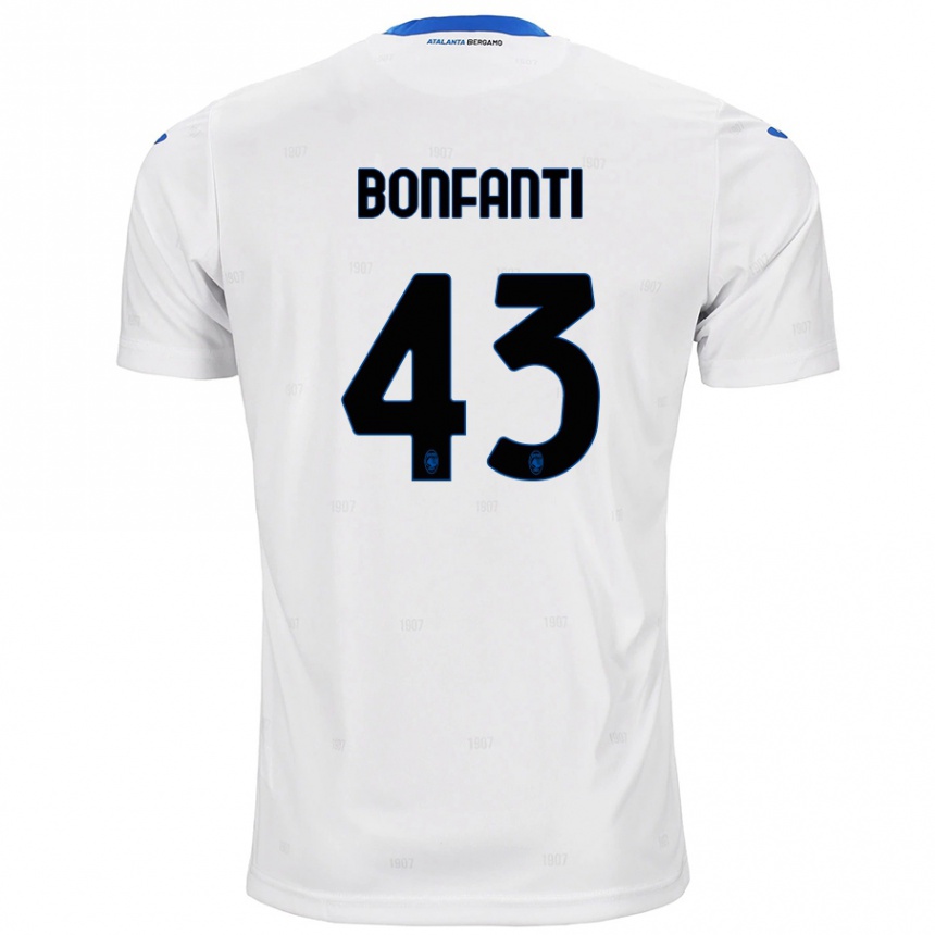 Kids Football Giovanni Bonfanti #43 White Away Jersey 2024/25 T-Shirt Uk