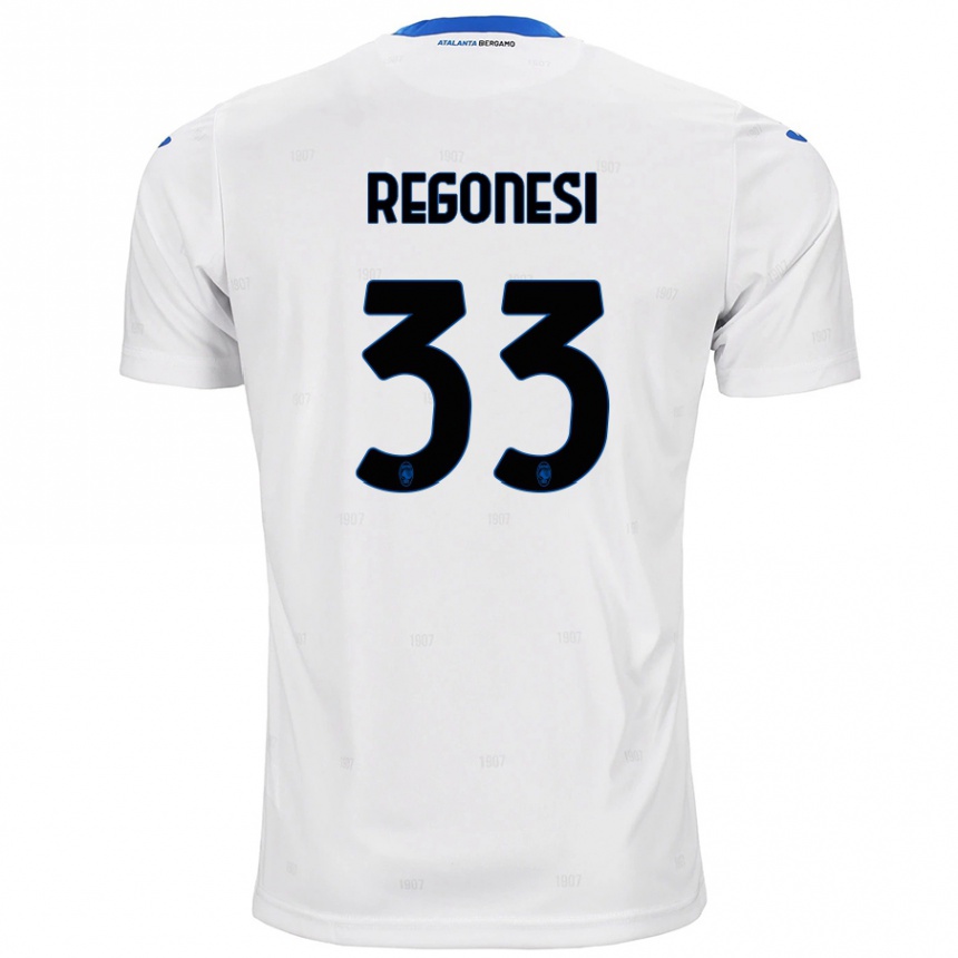 Kids Football Iacopo Regonesi #33 White Away Jersey 2024/25 T-Shirt Uk