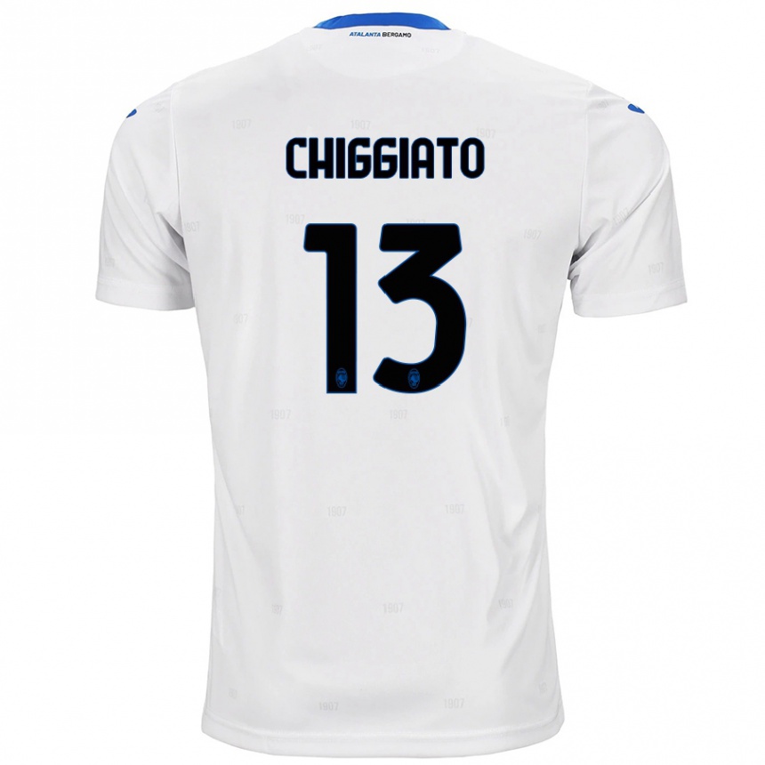 Kids Football Gabriele Chiggiato #13 White Away Jersey 2024/25 T-Shirt Uk