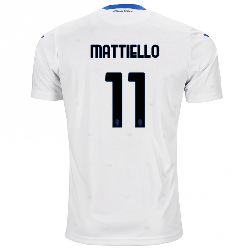 Kids Football Federico Mattiello #11 White Away Jersey 2024/25 T-Shirt Uk